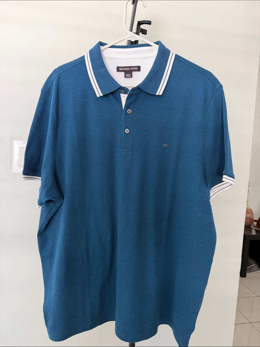 Michael Kors Men's Teal Polo with White Trim